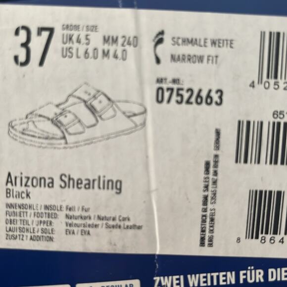 Birkenstock Arizona Sherling in Black Size 37 - Picture 11 of 11